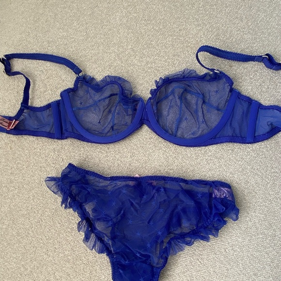 Agent Provocateur Sheer Blue Star Set 32C - Picture 2 of 2